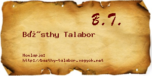 Básthy Talabor névjegykártya